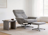 Swivel chenille Recliner with Ottoman Chair Modern Armchair Ergonomic Push Manual Reclining Footrest W1622P460966