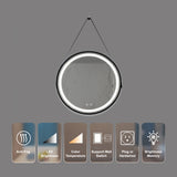 32inch Bathroom Led Classy Vanity Mirror with focused backplane,Black aluminum alloy frame,High W1992P211236