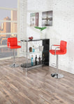 ZUN Contemporary Style Red Faux Leather Bar Stool Counter Height Chairs Set of 2 Adjustable Height HS00F1558-ID-AHD