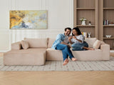 Compression Sectional Couch with Comfy Chaise, Boneless L Shape Sofa with Deep Seat, Minimalist 01595476