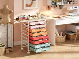8-Drawer Rolling Storage Cart, Foldable Multifunctional Organizer Cart with Lockable Universal 42961416
