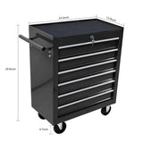 Rolling Tool Chest, 6 Drawer Tool Box with Wheels, Heavy Duty Industrial Service Cart Storage W1102138406