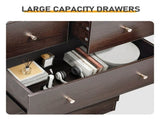 Brown particleboard with a textured melamine finish, 66*40*131cm, 52 drawer cabinet, matte gold 50861733
