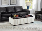 45 inch Wide Contemporary Square CubeStorage Ottoman Bench, Storage Bench with coffee tray,coffee W2082130361