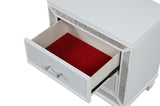 Crystal Modern Style 2-Drawer Nightstand Made with Wood Finished in White B00970957