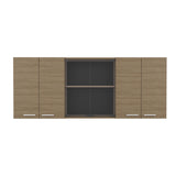 Superior 150 Wall Cabinet With Glass, Four Interior Shelves, Two Double Door Natural Oak B200P286978