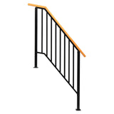 Matte Black Outdoor 3 Level Iron Handrail 42693000