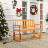 2-Person Wooden Outdoor Rocking ChairPatio Swing Rocking Loveseat 71712050