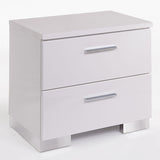 White and Chrome 2-Drawer Nightstand B062P189237