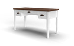 ZUN 53 inch Writing Desk, No Assembly Required, Jasmine Whitewash and Barnwood Finish B108P160167