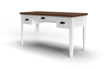 ZUN 53 inch Writing Desk, No Assembly Required, Jasmine Whitewash and Barnwood Finish B108P160167