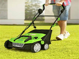 13 Inch 12 Amp Electric Scarifier with Collection Bag and Removable Blades Electric Lawn Dethatcher 90185642