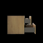 ZUN Alice36-106, Wall mount cabinet WITHOUT basin, Natural oak color, with two drawers, Pre-assembled W1865P147103