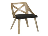 Chair in White Washed Wood and Charcoal Fabric - Set of 2 B202P223451