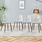 ZUN Modern minimalist transparent dining chair, plastic chair, armless crystal chair, Nordic creative W1151134922