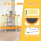 55-inch Trampoline for Kids Indoor & Outdoor Small Toddler Trampoline with Basketball Hoop 93820175