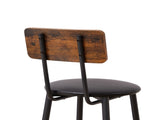 Round bar stool set with shelf, upholstered stool with backrest, Rustic Brown, 23.62'' W 23.62'' D 43399566
