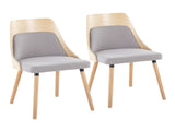 Mid-Century Modern Chair in Natural Wood and Grey Fabric B202P223417