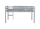 Full Rubber Wood Loft Bed with Ladder,Grey W504P283515