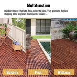 30 PCS Interlocking Deck Tiles Striped Pattern, 12" x 12" Square Acacia Hardwood Outdoor Flooring W2391P276690