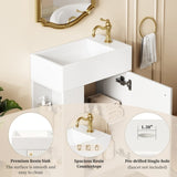 18.5 inch Modern Floating Bathroom Vanity with Resin Basin - Perfect for Small Bathrooms, Left side N729P285506K