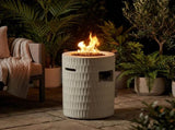 26" Propane Fire Pit, Outdoor Gas Patio Fire Pit 40,000 BTU, Cylindrical Concrete Fire Pit with W5727P465776