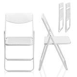 ZUN 4 Pack Plastic Folding Chairs, Lightweight Stackable Commercial Chairs, Portable Event Seats Indoor 57324327