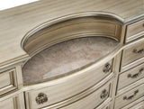 Silver Finish European Design 1pc Luxury Dresser with 11 Drawers Genuine Marble Insert Traditional B011P264611