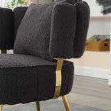 ZUN COOLMORE Boucle Accent Chair Modern Upholstered Armchair Tufted Chair with Metal Frame, Single W1539140084