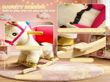 Toddler Unicorn Rocking Horse with Realistic Sound, Safety Belt & Wooden Base, for 18-36M 33058334