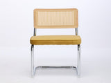 Mid Century Modern Dining Chairs Set of 2, Velvet Accent Chairs with Natural Cane Back & Stainless 97370969