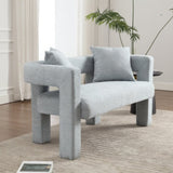 COOLMORE Modern Chenille Loveseat Sofa , Comfy Upholstered 2-Seater Sofa, Small Loveseat Accent W395P224846