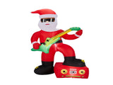 7.5FT Lighted Christmas Inflatable Decoration, Inflatable Black Santa Playing Electric Guitar, Funny 77344962