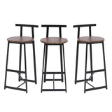 Bar Stool Set of 3 Counter Height Barstools with Back Armless Dining Chairs for Kitchen Island W1757P265185