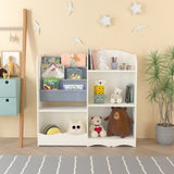 ZUN Kids Bookshelf and Toy Organizer, 3 Tier Bookshelf for, Fabric Toddler Bookcase Book Shelf for 96673789