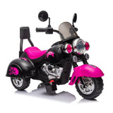 Kids Ride On Motorcycle Toy, 3-Wheel Chopper Motorbike with LED Colorful Headlights Horn, Pink 6V W2823P220542