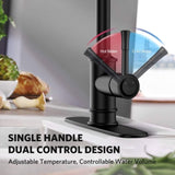 Kitchen Faucet- 3 Modes Pull Down Sprayer Kitchen Tap Faucet Head, Single Handle&Deck Plate for 1or3 T3177P277524