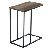 ZUN 48*28*58cm C Type Single Layer MDF Iron Rectangle Brown Triamine Side Table Black Spray 38728210