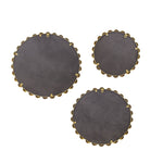 ZUN Gold Beaded Round Wall Mirror 3-piece set B03599371