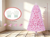 6 FT Pre-Lit Flocked Pink Christmas Tree with 8 Lighting Modes Warm White LED Lights, Hinged 79348365