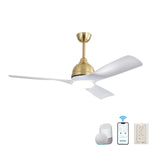 ZUN 54 Inch Modern ABS Ceiling Fan 6 Speed Remote Control Dimmable Reversible DC Motor With Light and 79193518