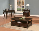 ZUN Walnut 4-Drawer Coffee Table with 1 Shelf B062P209056