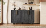 TREXM 54" Retro Buffet Cabinet with Storage, 4-Door Vintage Fluted Sideboard Cabinet with Adjustable N715P289209B