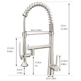 ZUN Heavy Duty Commercial Style LEDKitchen Sink Faucet, Single Handle Pre-Rinse Spring Sprayer Kitchen W1932P172301
