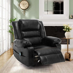 ZUN Breathable Leather Massage Recliner Chair Manual Living Room Reclining Sofa W1403P156678