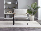 Modern Accent Chair, Comfy Arm Chair with Removable Cushion and Solid Wood Armrests, Linen 47438970
