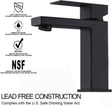 Single Handle Bathroom Faucet, Matte Black Single Hole Bathroom Faucet, Solid Brass Modern Bathroom W1386P331342