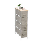 ZUN Narrow Dresser, Vertical Storage Unit With 4 Fabric Drawers, Metal Frame, Slim Storage Tower, 7.9" 71559297