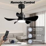 ZUN 28' Ceiling Fans with Lights and Remote/APP Control, Low Profile Ceiling Fans with 5 Reversible W2352P204381