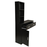 ZUN Wall Mount Hair Styling Barber Station Beauty Hair Salon Spa Equipment Set W/ 3-Tier Shelf, Lockable W2181P153077